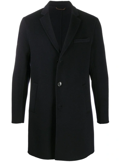 Paltò Enzo Single-breasted Wool Coat In Blue