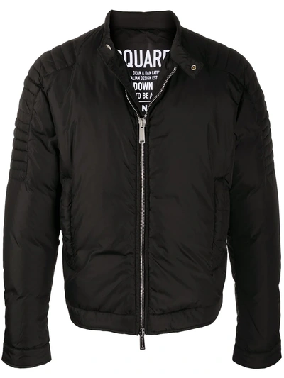 Dsquared2 Band Collar Padded Down Jacket In Black