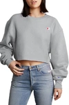 Champion Crop Reverse Weave Sweatshirt In Oxford Grey