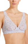 Hanro Luxury Moments Lace Unlined Underwire Bra In Lavender Frost