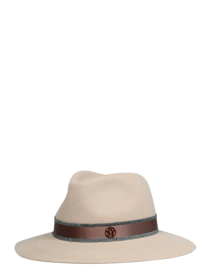 Maison Michel Rico Panama Hat In Nude & Neutrals