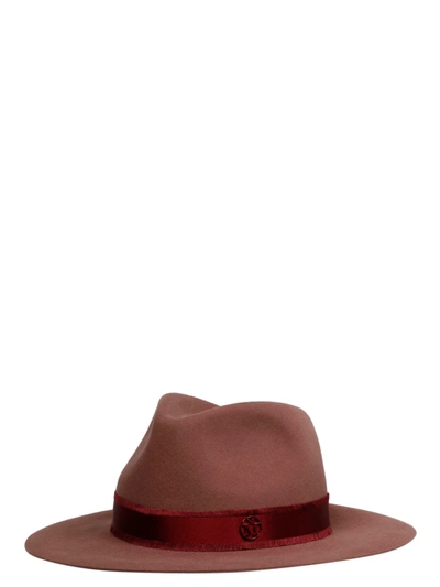 Maison Michel Rico Panama Hat In Red
