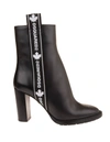 DSQUARED2 BLACK WOMAN ANKLE BOOT WITH DSQUARED2 TAPE IN TONE,11574271