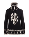 ERMANNO SCERVINO WOMAN BLACK SWEATER WITH EMBROIDERY,11574279