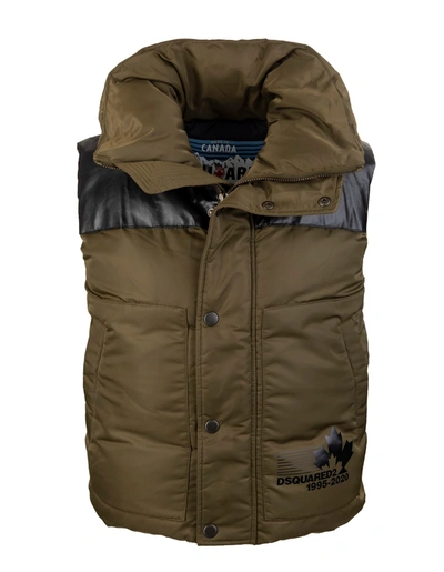 Dsquared2 Miltary Green Man Puffer Vest In Military Green