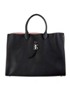 ERMANNO SCERVINO BLACK LARGE TOTE BAG WITH STUDS AND LOGO,11574000