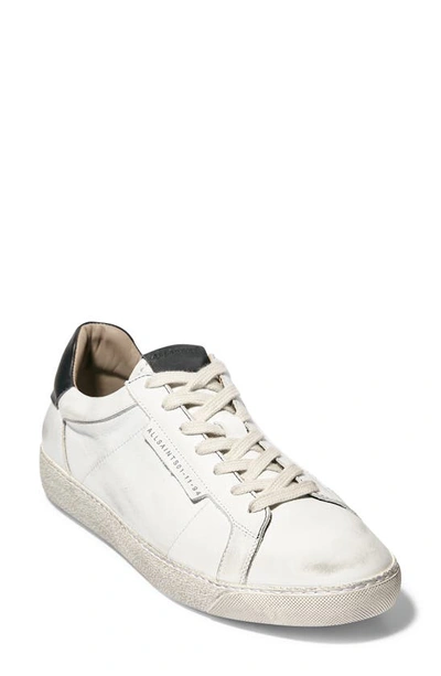 Allsaints Mens White Sheer Leather Low-top Trainers 7