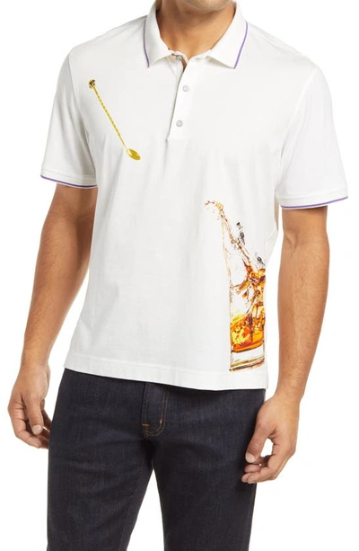 Robert Graham Skull On The Rocks Classic-fit Graphic Polo In White