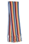 MISSONI PATTERN STRIPE FRINGE WOOL SCARF,SC20WOD7698