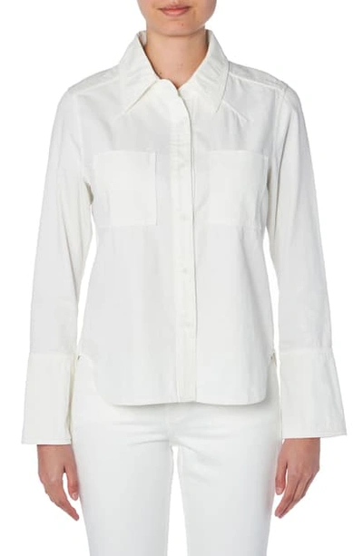 Trave Octavia Cotton Button-up Shirt In 001 - Big Empty