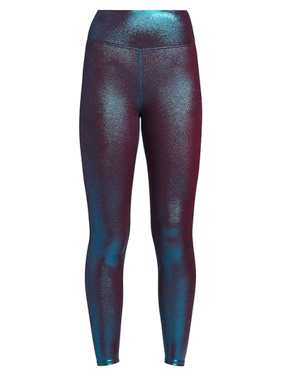 Heroine Sport Marvel Metallic Stretch Leggings In Ultramarine