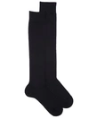 Falke Soft Merino Wool Blend Knee-high Socks In Black