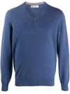 Brunello Cucinelli Mens Light Blue Cashmere Sweater