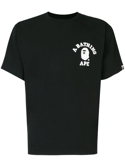 A Bathing Ape Logo Print T-shirt In Black