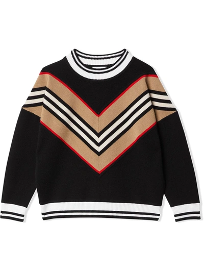 Burberry Kids' Little Boy's & Boy's Maddison Check-print Wool Sweater In Black