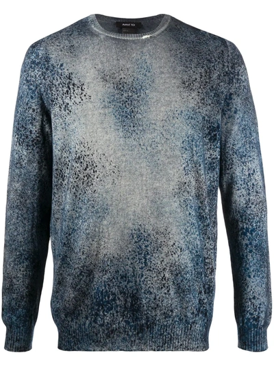 Avant Toi Long Sleeve Sprayed Effect Sweatshirt In Blue