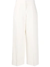 Jil Sander Wide-leg Tailored Cropped Trousers In Neutrals