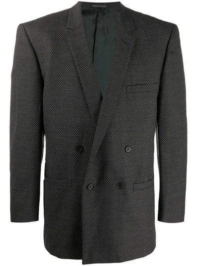 Pre-owned Versace 1980s Double-breasted Blazer In Black