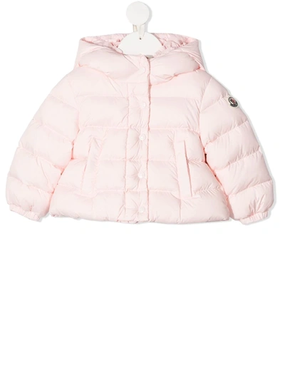 Moncler Babies' Odile Hooded Water Resistant Down Jacket In Pink