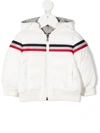 MONCLER STRIPED HOODED DOWN JACKET