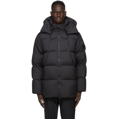 Goldwin Black Down Hooded Spur Coat In Bk Black