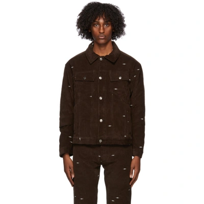 Phipps Star Embroidered Corduroy Jacket In Cocoa