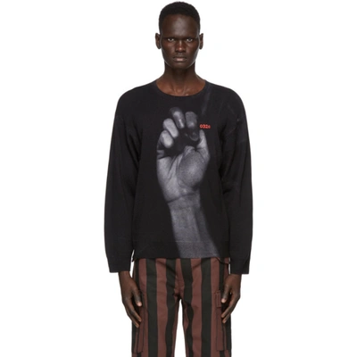 032c Graphic-print Fine Knit Sweatshirt In Black