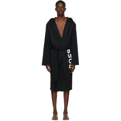 Hugo Boss Boss Black Identity Hooded Robe In 001 Black