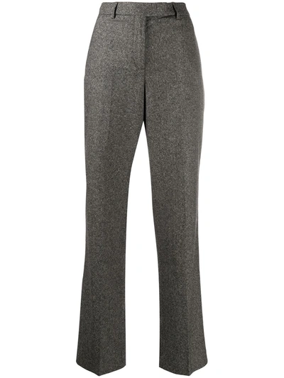 Seventy Wide-leg Wool Trousers In Black
