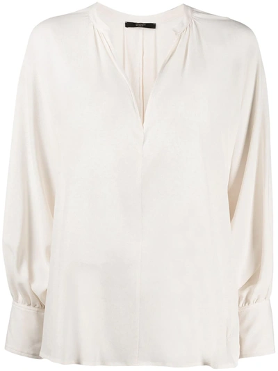 Seventy V-neck Silk Blouse In Neutrals
