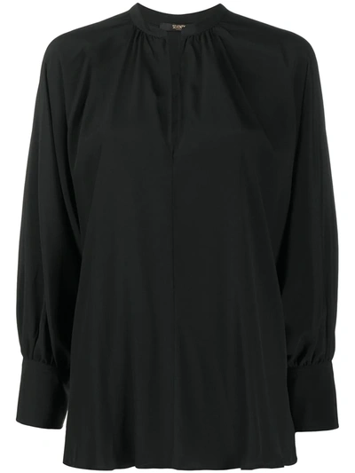 Seventy V-neck Long-sleeve Blouse In Black
