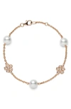 Mikimoto Women's Cherry Blossom 18k Rose Gold, Diamond & Pearl Bracelet In Rose Gold