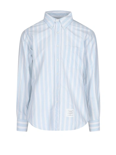 Thom Browne Men's Light Blue Cotton Shirt In Multi