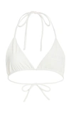 Aexae Tyra Nylon & Lycra Triangle Bikini Top In Off White