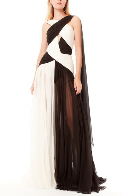 Zuhair Murad Contrast Cutout Dress In Black/white