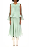 AMUR ARLETTE PLEATED CHIFFON DRESS