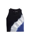 Electric & Rose Bella Tie-dye Cropped Sports Bra In Silver Lake Blue