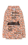 PRADA DRAWSTRING PRINTED COTTON HOODED SWEATSHIRT