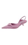 Prada Nylon Flower-embellished Pumps In Pink