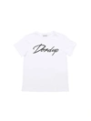 DONDUP FLOCK LOGO T-SHIRT IN WHITE