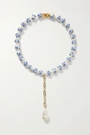 ELIOU COTÉ GOLD-PLATED, PEARL AND BEAD NECKLACE