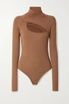 ALIX NYC CARDER CUTOUT RIBBED STRETCH-MODAL JERSEY THONG BODYSUIT