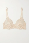 Eres Officielle Leavers Lace Underwired Soft-cup Bra In Ivory