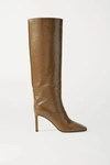 Jimmy Choo Mahesa 85 Knee-high Leather Boots In Brown