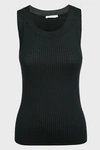 The Row Aniela Scoop-neck Merino-wool Blend Tank Top In Black