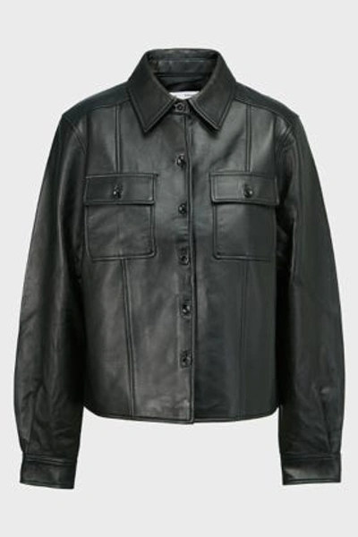 Proenza Schouler Button-down Leather Jacket In Black