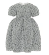 Cecilie Bahnsen Tira Puff Sleeve Metallic Matelasse Dress In Silver