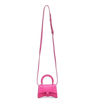 Balenciaga Hourglass Top Handle Mini Bag In Pink