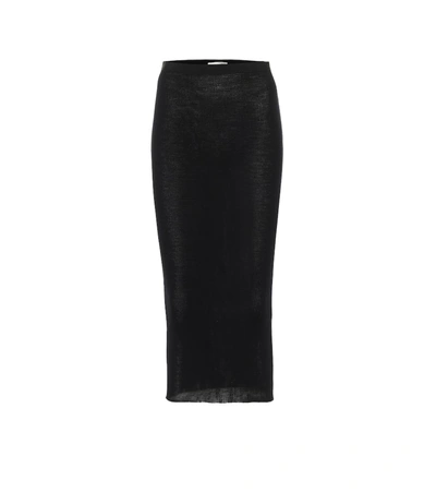 The Row Rabina Scuba Pencil Midi Skirt, Black