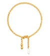 TIMELESS PEARLY 24KT GOLD-PLATED CHAIN NECKLACE WITH PEARLS,P00514868